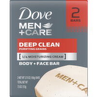 Dove Body + Face Bar, Deep Clean - 2 Each 