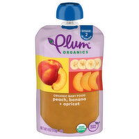 Plum Organics® Stage 2 Organic Baby Food Peach, Banana + Apricot 4oz Pouch