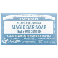 Dr. Bronner's Magic Bar Soap, Pure-Castile, All-One, Baby Unscented - 5 Ounce 