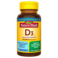 Nature Made Vitamin D3, Maximum Strength, 10,000 IU, Softgels - 60 Each 