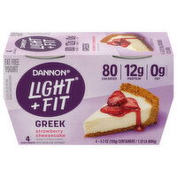Dannon Fat Free Greek Strawberry Cheesecake Yogurt - 4 Each