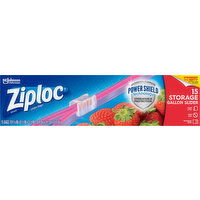 Ziploc Slider Bags, Storage, Gallon - 15 Each 