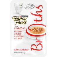 Fancy Feast Grain Free Wet Cat Food Complement, Broths Classic With Tuna, Anchovies & Whitefish - 1.4 Ounce 