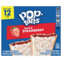 Pop-Tarts Toaster Pastries, Frosted Strawberry, Value Pack - 12 Each 