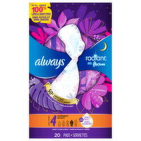 Always Overnight Light, Clean Scent Size 4 Pads - 20 Each