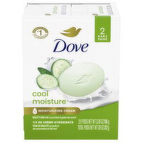 Dove Beauty Bar, with Cucumber & Green Tea Scent, Cool Moisture - 2 Each 