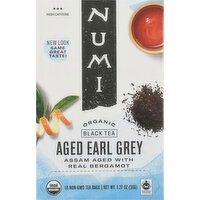 Numi Black Tea, Organic, Aged Earl Grey, Tea Bags - 1.27 Ounce 