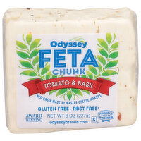 Odyssey Feta, Gluten Free, Tomato & Basil, Chunk - 8 Ounce 