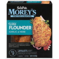 SeaPak Morey's Flounder, Garlic & Herb, Wild, 2 Fillets - 2 Each 