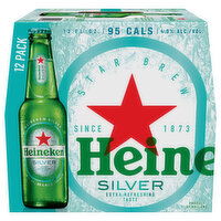 Heineken Beer, Premium Malt Lager, Silver, 12 Pack - 12 Each 