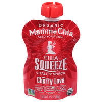 Mamma Chia Chia Squeeze, Organic, Cherry Love, Vitality Snack - 3.5 Ounce 