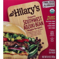 Hilarys Veggie Burgers, Organic, Southwest Adzuki Bean - 2 Each 