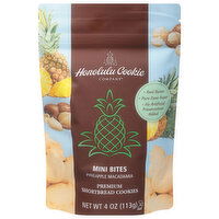 Honolulu Cookie Company Shortbread Cookies, Premium, Pineapple Macadamia, Mini Bites - 4 Ounce