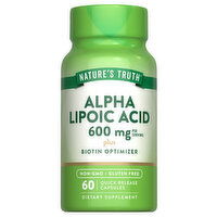 Nature's Truth Alpha Lipoic Acid, Plus Biotin Optimizer, 600 mg, Quick Release Capsules - 60 Each 