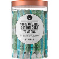 L. Cotton Tampons, Organic, Regular - 30 Each 