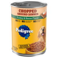 Pedigree Food for Dogs, Turkey & Bacon Flavor, Chopped, Ground Dinner - 13.2 Ounce 