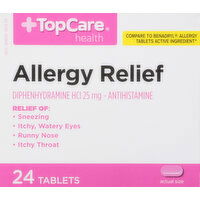 TopCare Allergy Relief, 25 mg, Tablets - 24 Each 