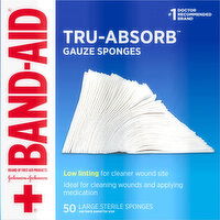 Band-Aid Gauze Sponges, Sterile, Large - 50 Each 