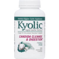 Kyolic Formula 102, Candida Cleanse & Digestion, Vegetarian Capsules - 200 Each 