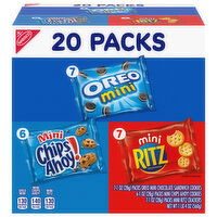 CHIPS AHOY!/OREO/RITZ Nabisco Sweet & Savory Mix Variety Pack, OREO Mini Cookies, CHIPS AHOY! Mini Cookies & RITZ Mini Crackers, 20 Snack Packs - 18.04 Ounce 