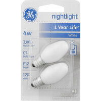 GE Light Bulbs, Nightlight, White, 4 Watts