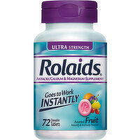 Rolaids Antacid, Ultra Strength, Chewable Tablets, Assorted Fruit - 72 Each 