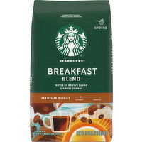 Starbucks Coffee, 100% Arabica, Ground, Medium Roast, Breakfast Blend - 18 Ounce 