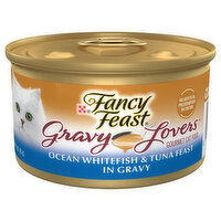 Fancy Feast Cat Food, Gourmet, Ocean Whitefish & Tuna Feast in Gravy - 3 Ounce 