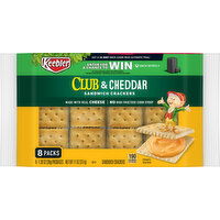 Keebler Sandwich Crackers, Club & Cheddar, 8 Pack - 8 Each 