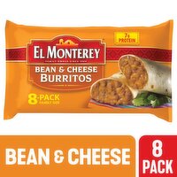 El Monterey El Monterey Burritos, Bean & Cheese, Family Size, 8-Pack, 8 Each 