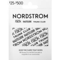 Nordstrom Gift Card, $25-$500 - 1 Each 