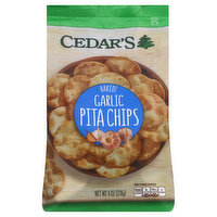 Cedar's Pita Chips, Garlic, Baked - 6 Ounce 