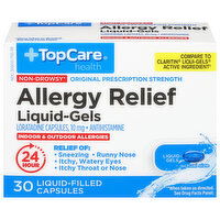 TopCare Allergy Relief, Non-Drowsy, Original Prescription Strength, 10 mg, Liquid-Gels - 30 Each 