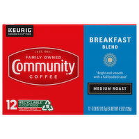 Community Coffee Coffee, Medium Roast, Breakfast Blend, K-Cup Pods - 12 Each 