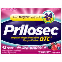 Prilosec OTC Acid Reducer, 20 mg, Coated Tablets, Wildberry Flavor