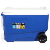 Igloo Cooler, Blue, 38 Quart - 1 Each 