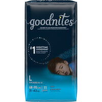 GoodNites Underwear, Nighttime, Large (68-95 lbs), Boys - 11 Each 