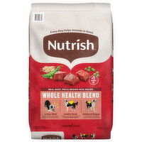 Nutrish Food for Dogs, Natural, Whole Health Blend, Real Beef Pea & Brown Rice Recipe, Adult - 28 Pound 