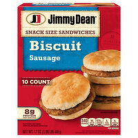 Jimmy Dean Jimmy Dean Snack Size Biscuit Breakfast Sandwiches with Sausage, Frozen, 10 Count - 10 Each 