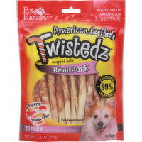 Twistedz Dog Chews, Twist Sticks, American Beefhide, Wrapped with Real Pork, 20 Pack - 20 Each 