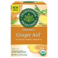 Traditional Medicinals Herbal Supplement, Organic, Ginger Aid, Tea Bags