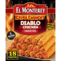 El Monterey Taquitos, Diablo Chicken, Extra Crunchy - 18 Each 