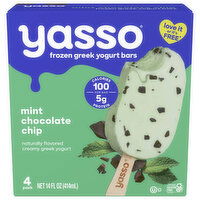 Yasso Yogurt Bars, Mint Chocolate Chip, Greek - 4 Each 