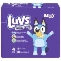 Luvs Diapers, Bluey, Size 4 (22-37 lb) - 28 Each 