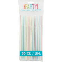 Unique Party Straws, Flexible - 50 Each