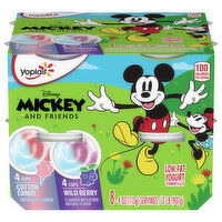 Yoplait Yogurt, Low Fat, Disney Mickey and Friends, Cotton Candy/Wild Berry