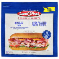 Land O'Frost Smoked Ham/Oven Roasted White Turkey, Premium Variety - 20 Ounce 