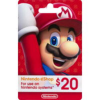 Nintendo Gift Card, eShop, $20 - 1 Each 