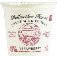 Bellwether Farms Yogurt, Sheep Milk, Strawberry - 6 Ounce 