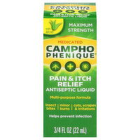 Campho Phenique Pain & Itch Relief Antiseptic Liquid, Maximum Strength, Medicated - 0.75 Fluid ounce 